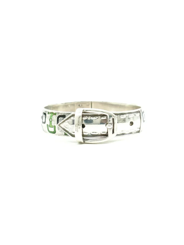 Gucci Sterling Enamel Belt Bracelet from Arcade Vintage