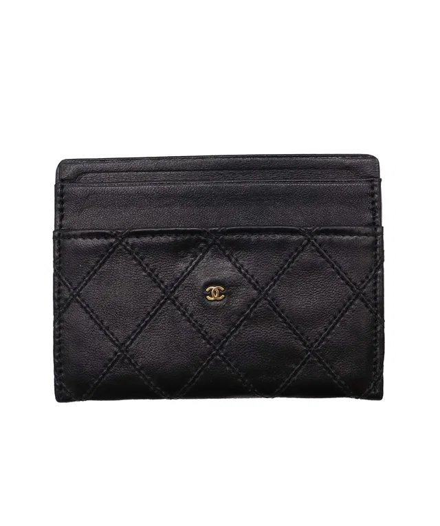 Chanel Bicolore Lamb Black Coin Case Wallet in Black Leather from Luxury Promise