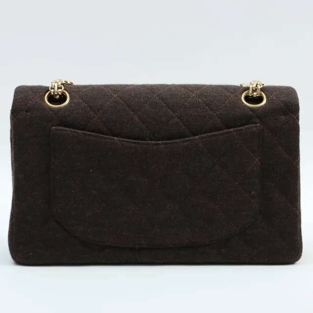 Chanel Circa 2000 Cotton Classic Flap Design Chain Bag Brown from VINTAGE QOO TOKYO, photo 8 of 12