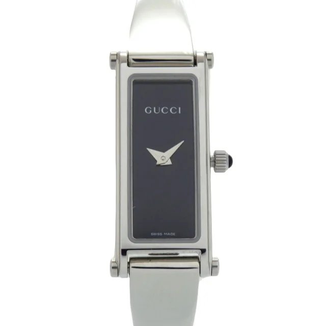 Gucci SS Black Silver Quartz Watch Dial in Black from The Reluxe