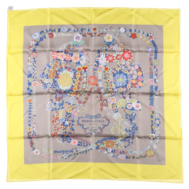 Hermès Brides de Gala en Fleurs Scarf 90 in Silk from HEWI