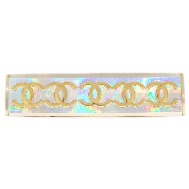 Chanel Hair Clip Hairpin Barrette Clear 97P in Resin from AMORE Vintage Tokyo