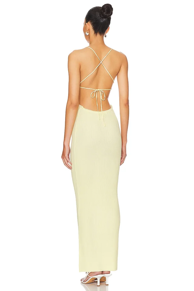 MORE TO COME Kacey Maxi Dress in Baby Yellow, photo 3 of 3 from REVOLVE (Canada)