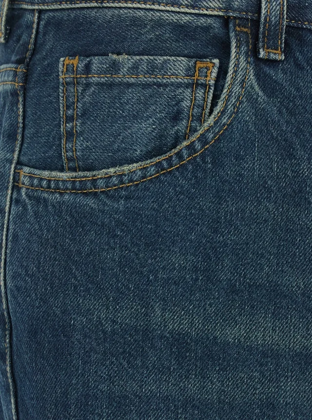 HAIKURE Blue Jeans with Logo Patch on the Back and Faded Effect in Blue Denim for Women in Blue, photo 6 of 6 from Gaudenzi Boutique