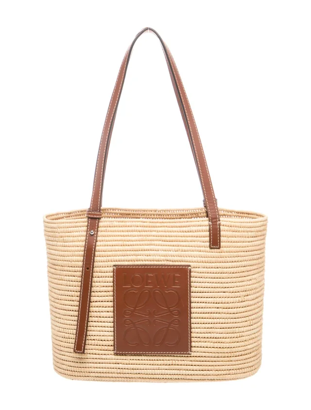 Loewe Raffia Square Basket in Raffia from The RealReal
