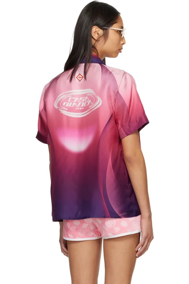Casablanca Pink Gradient Short Sleeve Silk Shirt, photo 3 of 4 from SSENSE