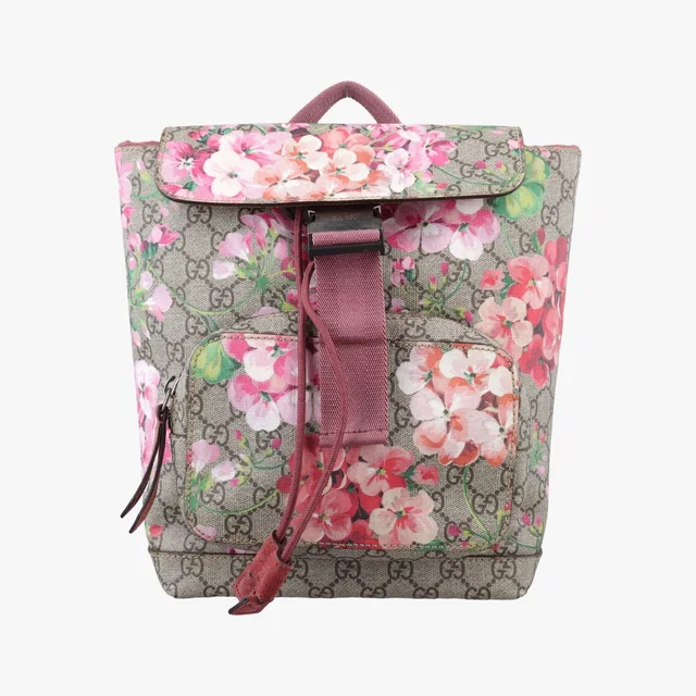 Gucci GG Blooms Multicolor Backpack in Multicolor Suede from The Reluxe