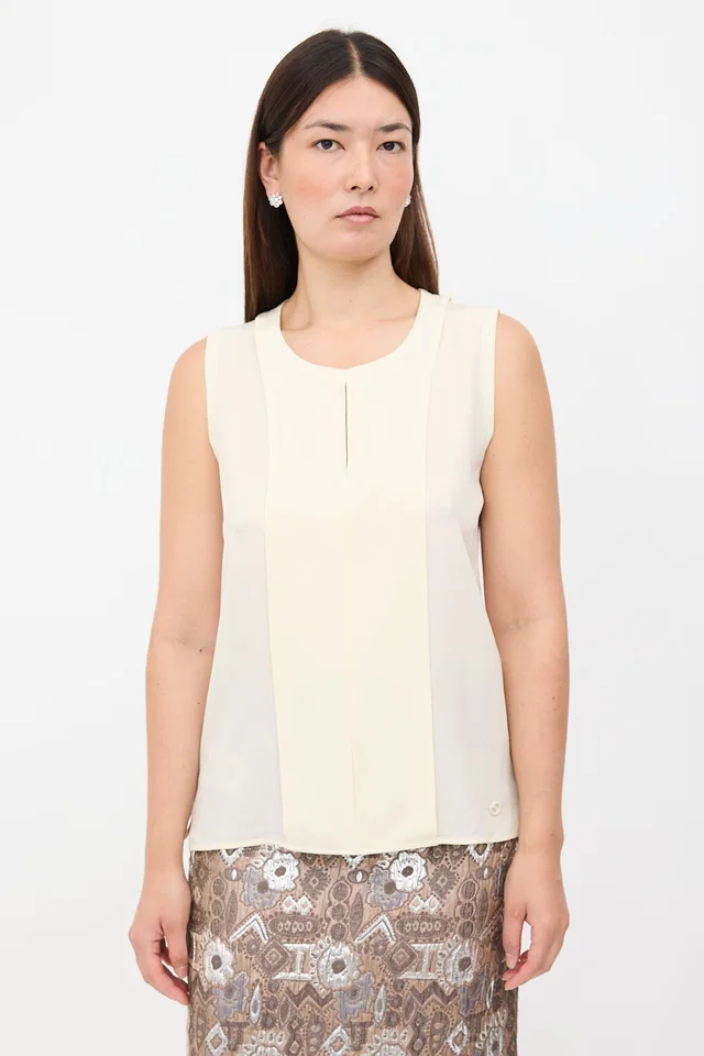 Gucci Crepe & Jersey Pleated Top from VSP Consignment