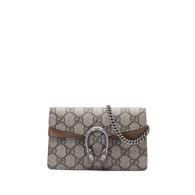 Beige Gucci Mini GG Supreme Dionysus Crossbody in Beige Suede from Designer Revival