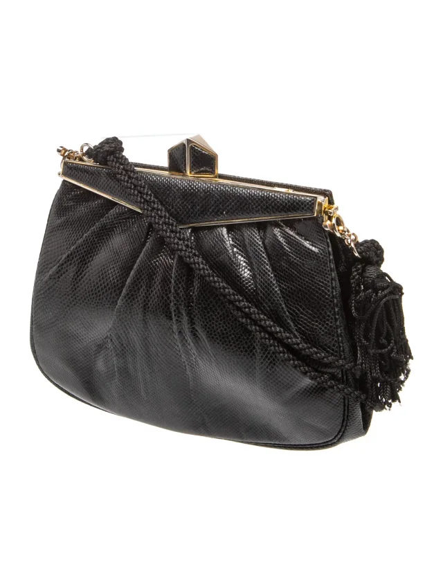 Judith Leiber Embossed Leather Evening Bag in black Leather from The RealReal, photo 3 of 6