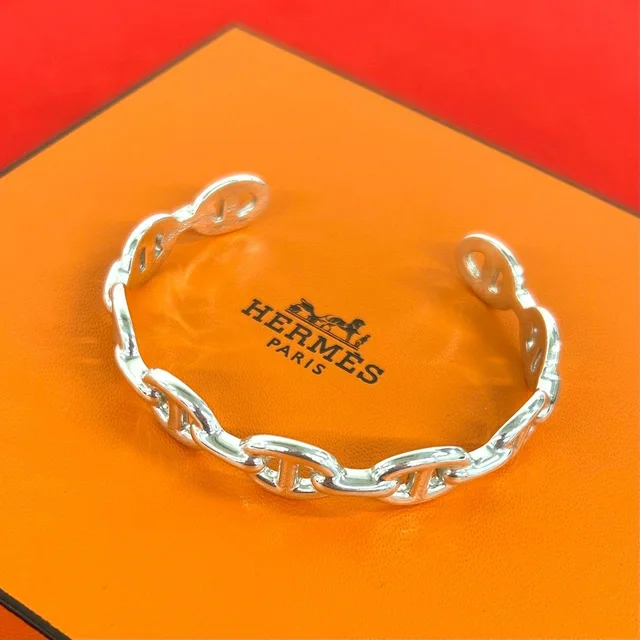 Hermès Chaine D'Ancre Enchainee Bag Bangle 925 Sterling Silver in Silver from The Reluxe