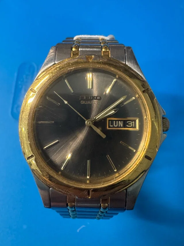 Seiko Black Dial Two-Tone Quartz Watch With Gold Bezel in black|gold from Poshmark
