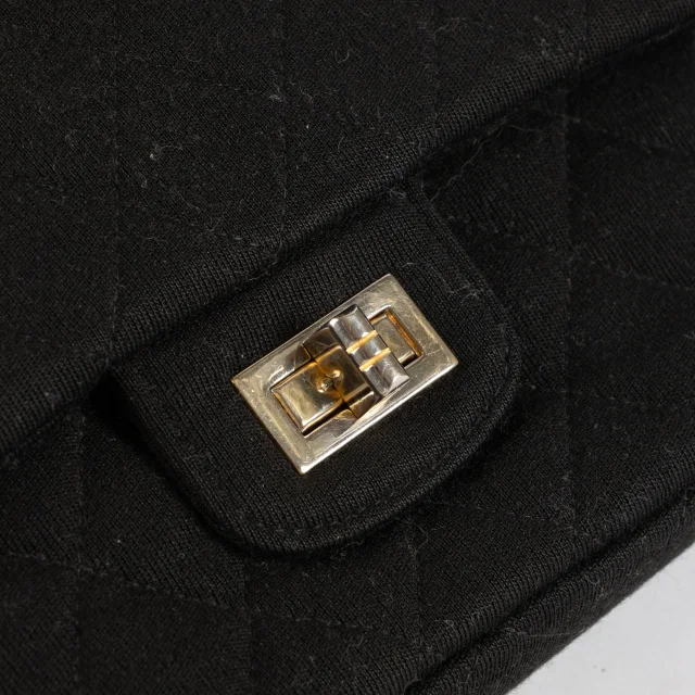 Chanel 1960s Black Jersey Medium 2.55 Bag in Black from Labellov, photo 7 of 8