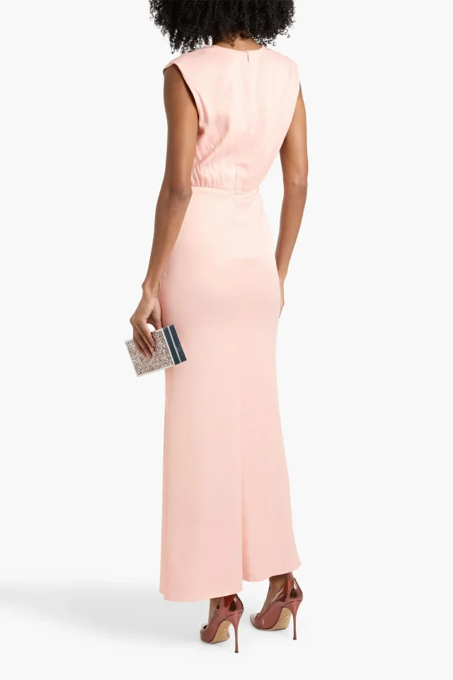 Lapointe Ruched Cutout Satin Maxi Dress, photo 3 of 4 from THE OUTNET