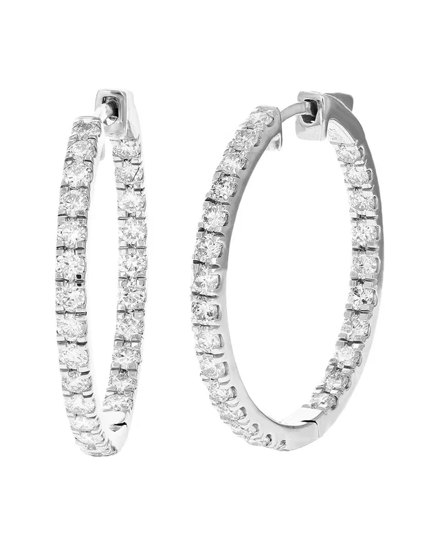 Amairah Silver 2.00 ct. tw. Lab-Grown Diamond Hoops, image 1 of 1 from Rue La La