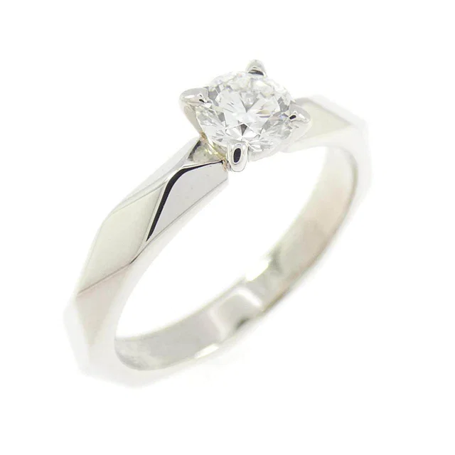 Boucheron Facette Solitaire Platinum Ring Size 47 from LuxUness