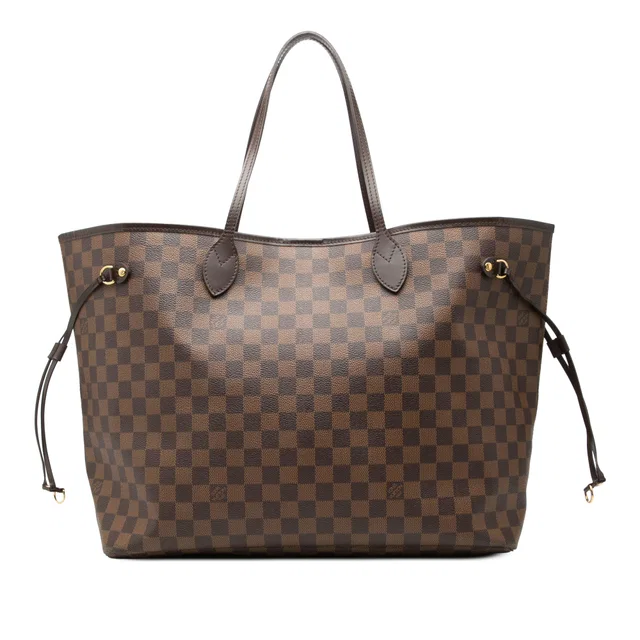 Brown Louis Vuitton Damier Ebene Neverfull GM Tote Bag in Brown Canvas from Designer Revival