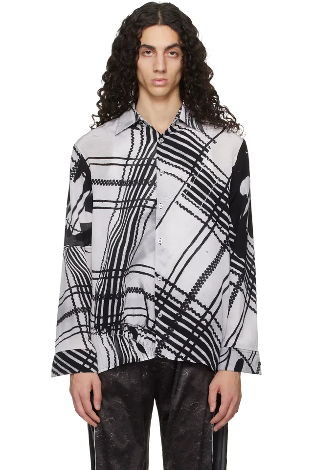 Serapis Black & White Clothing Facilities Silk Shirt, image 1 of 1 from SSENSE
