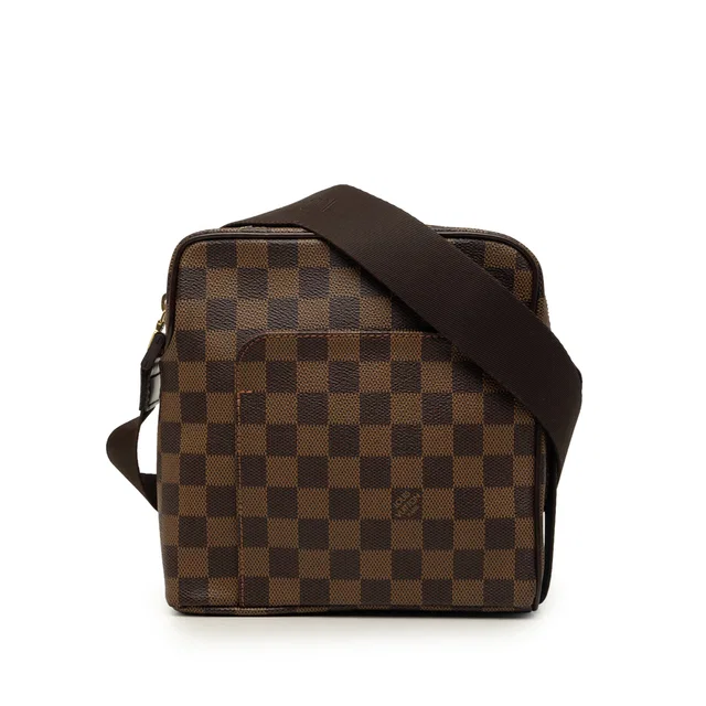 Brown Louis Vuitton Damier Ebene Olav PM Crossbody Bag in Brown Canvas from Designer Revival