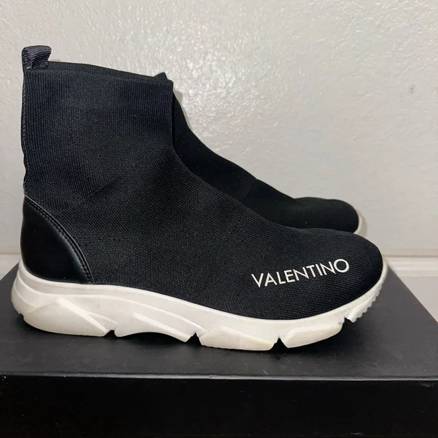 Valentino Garavani Melissa Black Space Sock Sneaker in white|black from Poshmark