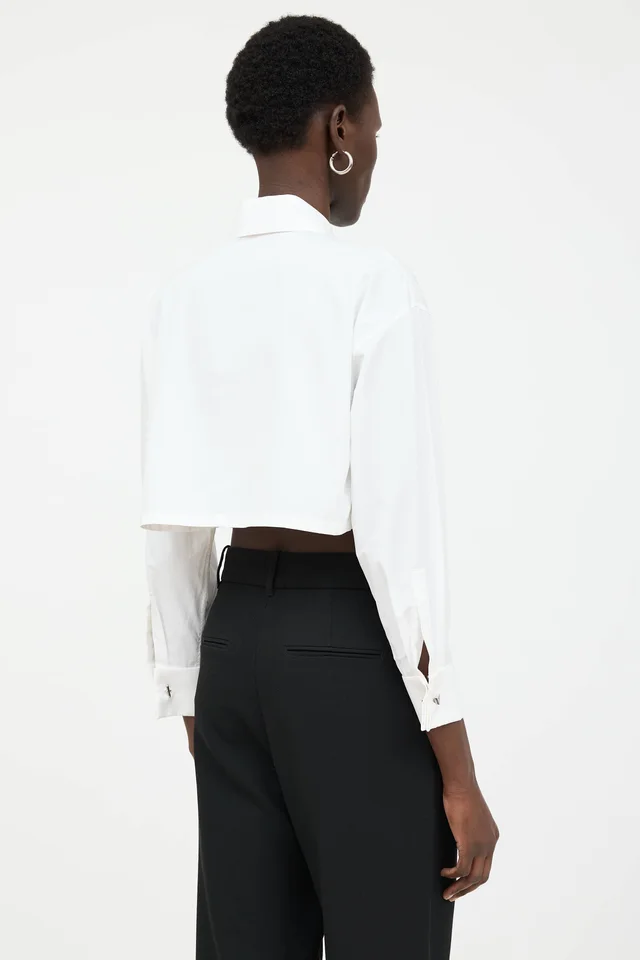 Prada Cropped Button Up Shirt from VSP Consignment, photo 2 of 2
