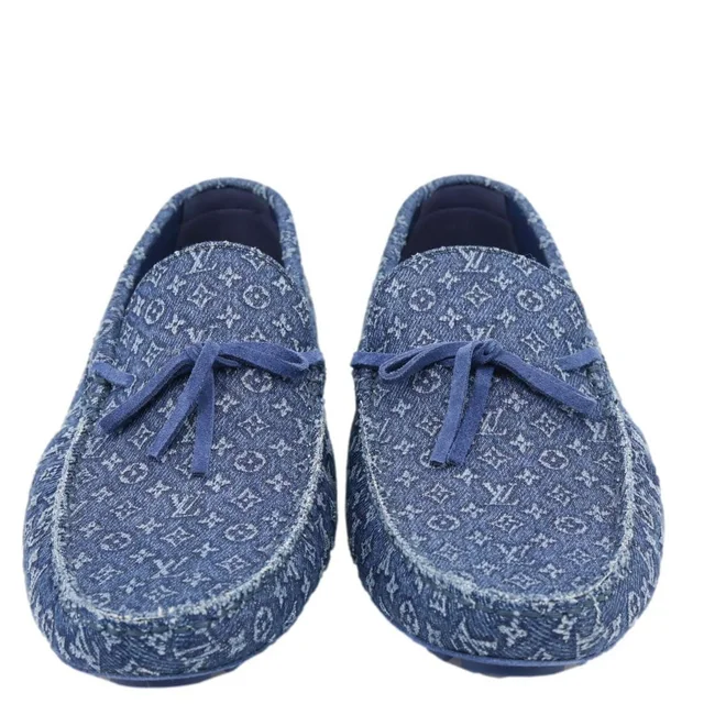 Louis Vuitton Driver Moccasin Monogram Denim Loafers Blue in Blue Denim from Dallas Designer Handbags