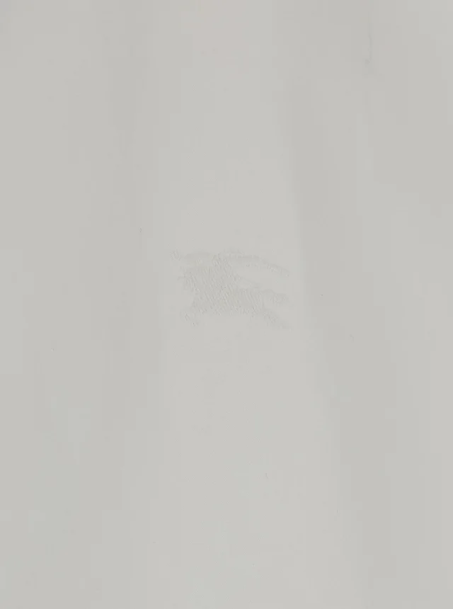 Burberry White Long-sleeved Shirt 'Ellora' with Pointed Collar and Tone-on-Tone Embroidered Logo in Cotton for Women in White 100% Cotton, photo 5 of 5 from Gaudenzi Boutique