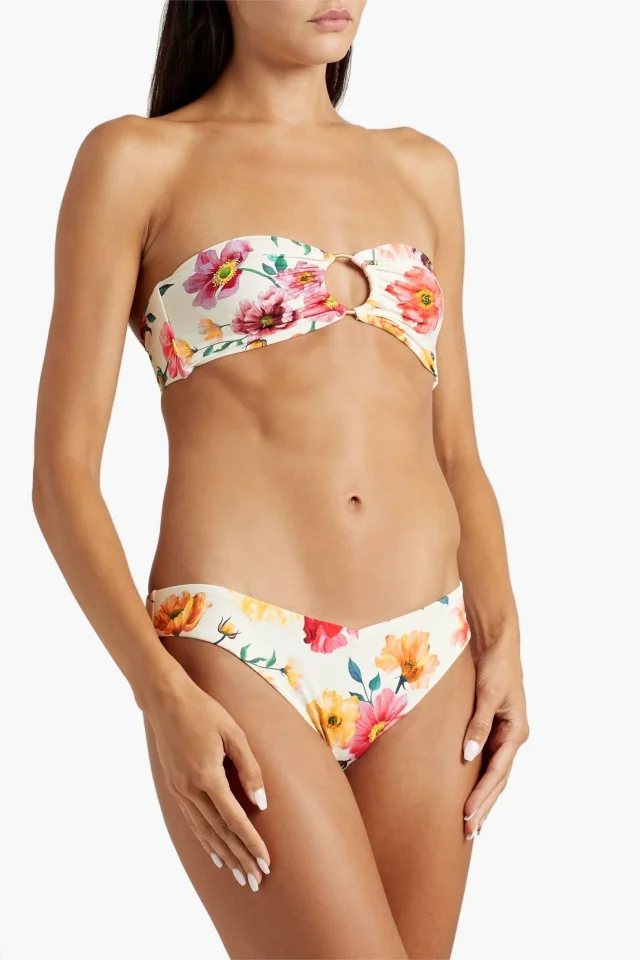 Onia Chiara Liberty-Print Low-Rise Bikini Briefs in White, photo 2 of 4 from THE OUTNET