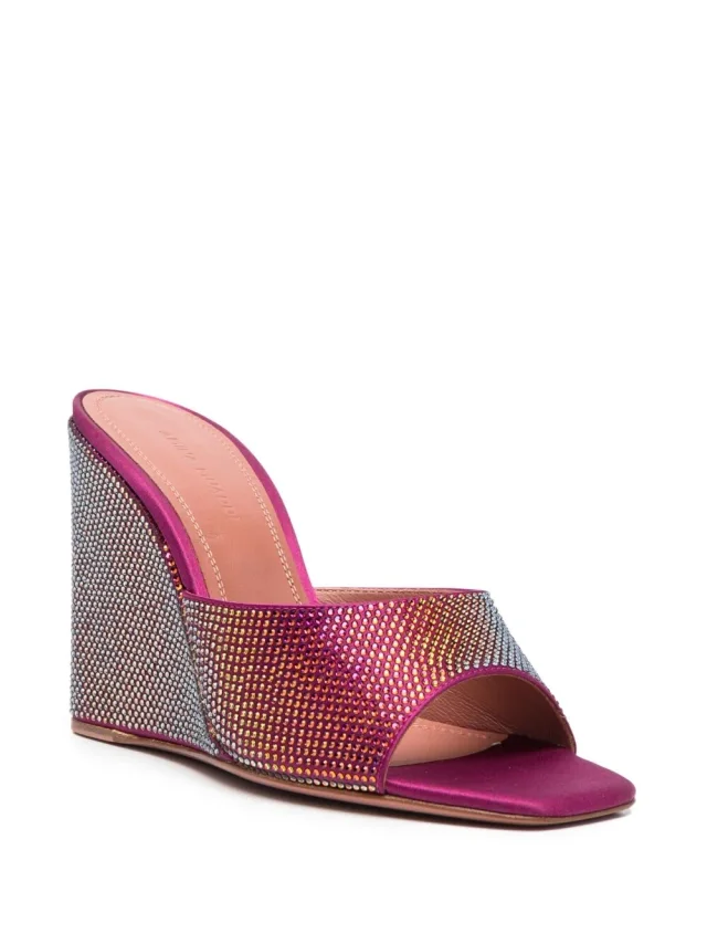 Amina Muaddi Lupita Crystal Wedge Sandals, photo 2 of 4 from Balardi