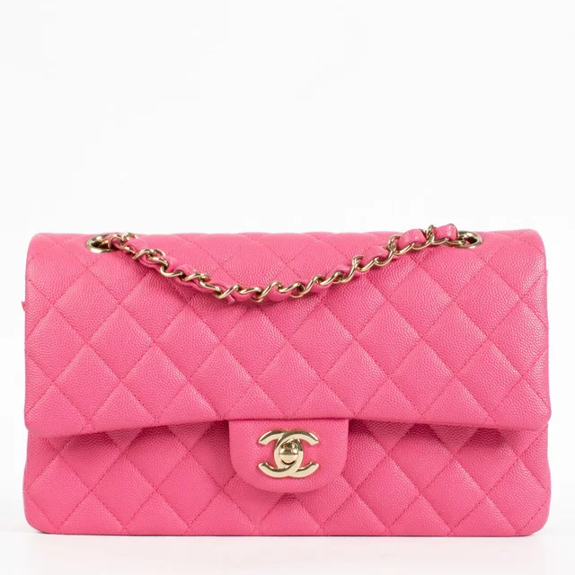 Chanel 22P Hot Pink Caviar Medium Classic 11.12 Bag in Pink Caviar leather from Labellov