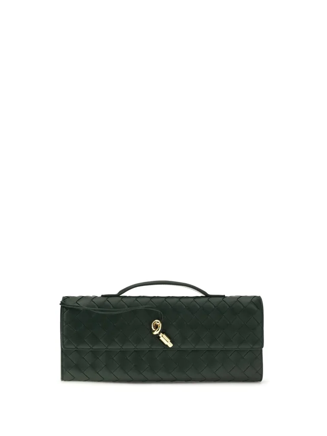 Bottega Veneta Andiamo Clutch — Green Lambskin Leather in Green Lambskin from HEWI, photo 2 of 2