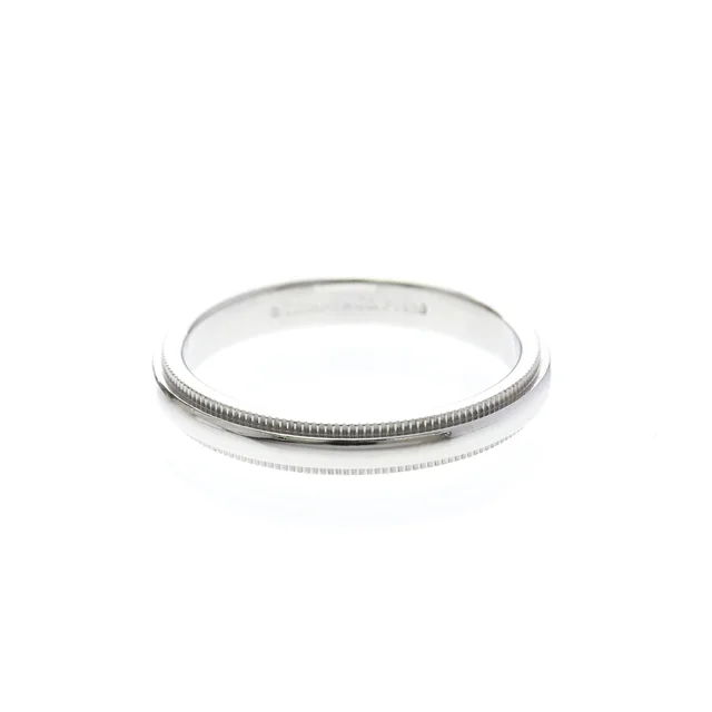 Tiffany & Co. Milgrain Ring Platinum Fashion No Stone Band Ring Silver in Silver Platinum from Elady
