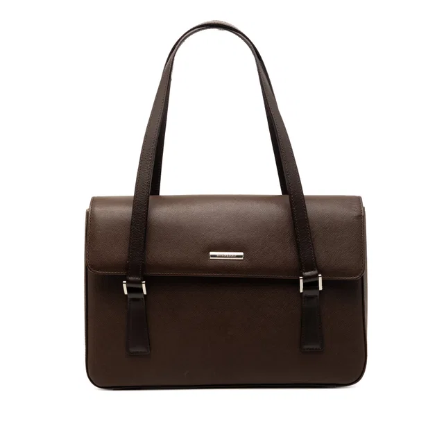 Brown Burberry Leather Handbag in Brown Leather from Designer Revival