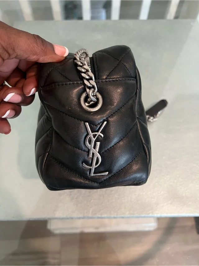 Saint Laurent Black Quilted Leather Mini Shoulder Bag in silver|black|gray Leather from Poshmark, photo 1 of 1