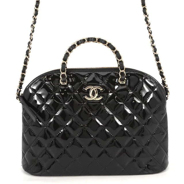 Chanel Matelasse 2-Way Shopping Bag BlackAS3969 Patent Leather in Patent leather from GALLERY RARE
