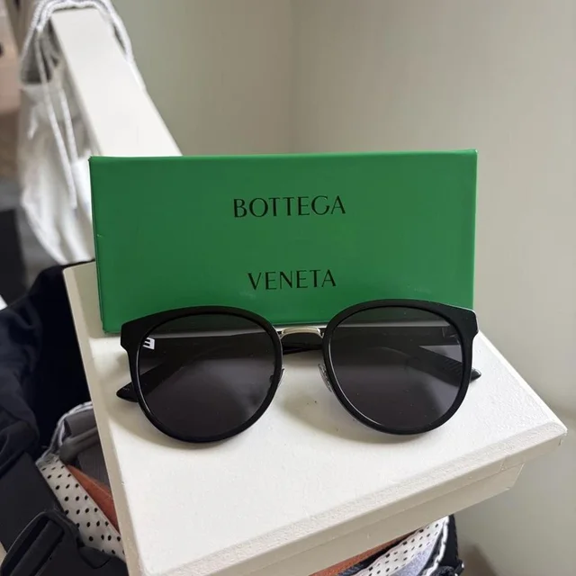 Bottega Veneta Women's Sunglasses - Black in black from Depop, photo 1 of 1