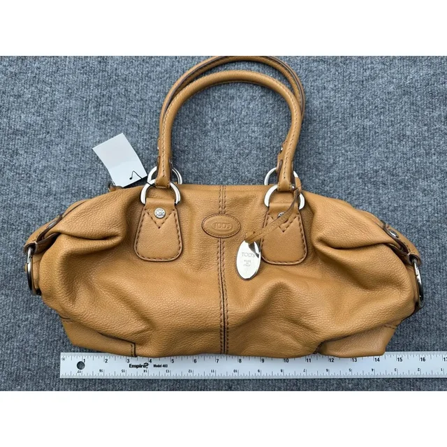 Tod's D-Bag Pebbled Leather Satchel Handbag Tan Brown Italy in red|brown Leather from Grailed