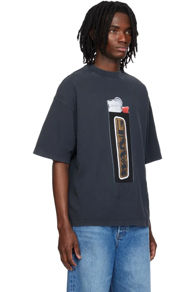 Alexander Wang Black Oversized Graphic T-shirt, photo 2 of 4 from SSENSE