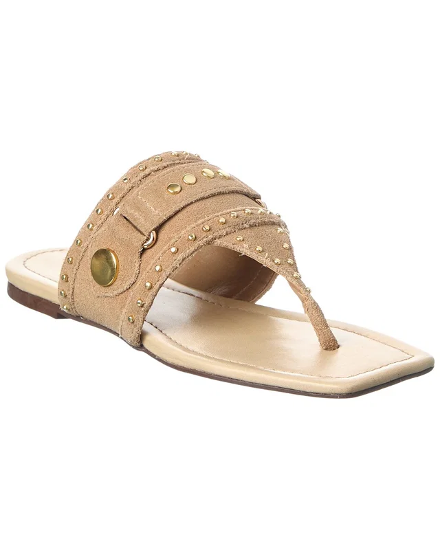 SCHUTZ Aria Suede Thong Flat Sandal, image 1 of 1 from Gilt