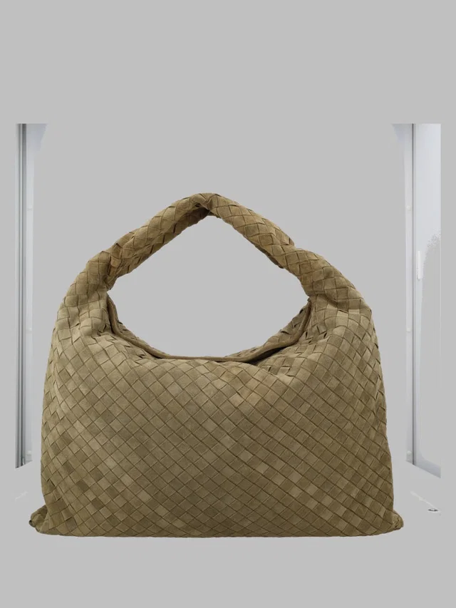 Bottega Veneta Hop Shoulder Bag — Green Calf Leather in Green Calfskin from HEWI