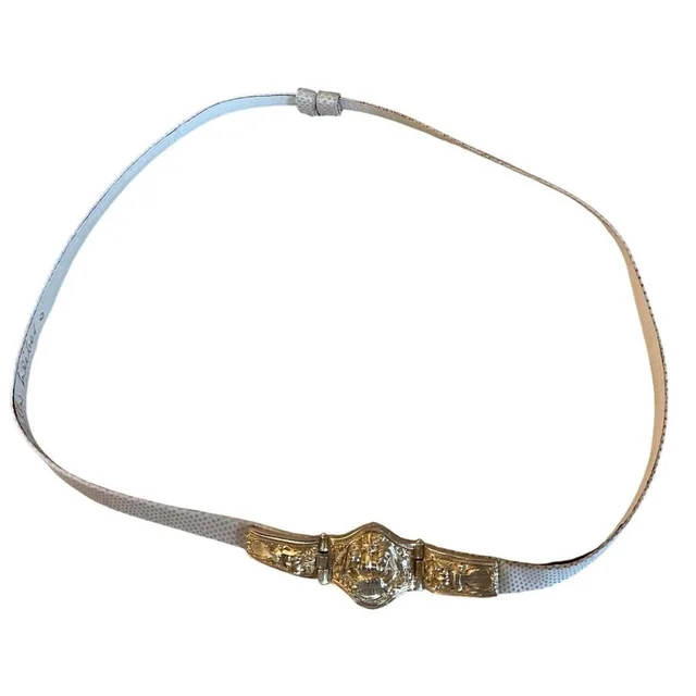 Judith Leiber Women's Belt - White/Gold in white|gold from Depop, photo 1 of 1