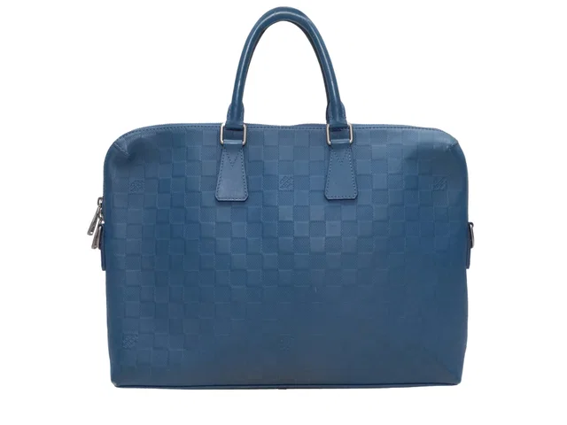 Blue Louis Vuitton Damier Infini Top Handle Bag in Blue from Designer Revival