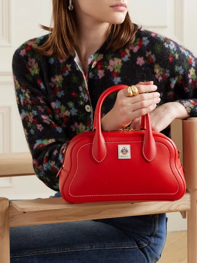 BALLY Unda appliquéd leather tote in Red, photo 2 of 2 from NET-A-PORTER (Canada)