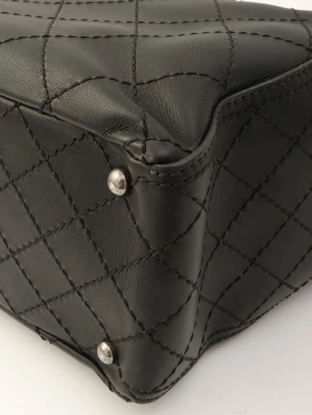 Chanel Wild Stitch 2-way Tote Bag, Black, manufactured around 2015 in Black Leather from VINTAGE QOO TOKYO, photo 9 of 12