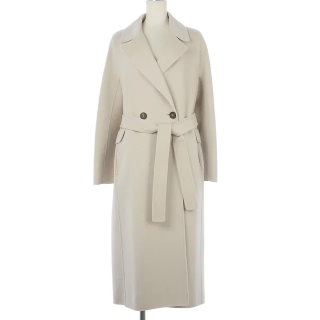 Max Mara S Pure Wool Coat Raglan Long Beige 40 in Beige Wool from The Reluxe