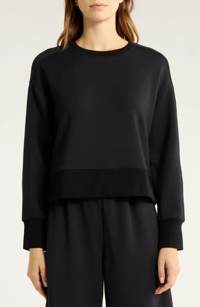 SPANX® AirEssentials® Luxe Crop Crewneck Sweatshirt, photo 4 of 7 from Nordstrom Rack