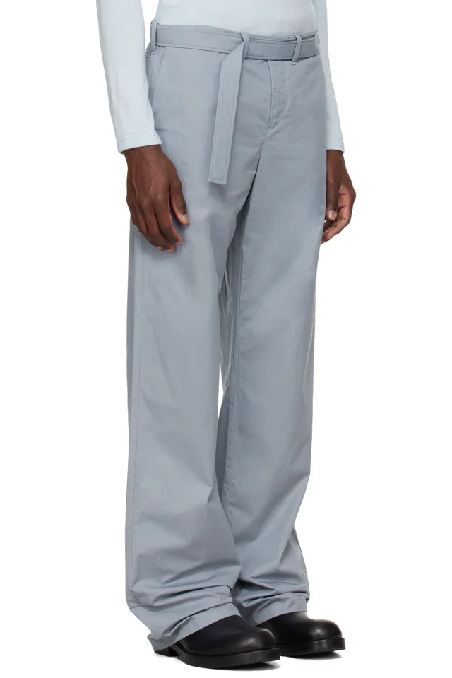 Rier Blue Cotton Utility Trousers, photo 2 of 2 from SSENSE