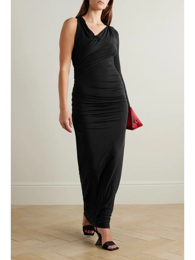 GAUGE81 Myrtia asymmetric one-sleeve ruched stretch-jersey maxi dress in Black, photo 2 of 2 from NET-A-PORTER (Canada)