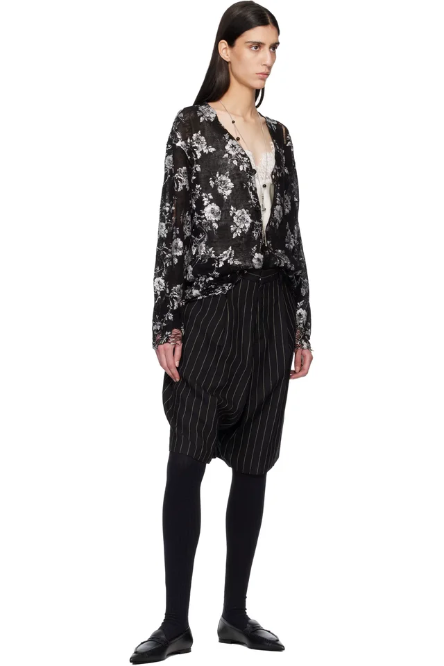 R13 Black Printed Boyfriend Cardigan, photo 4 of 4 from SSENSE