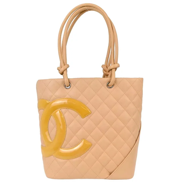 Chanel 2005-2006 Beige Calfskin Cambon Ligne Tote Handbag in Beige Calfskin from AMORE Vintage Tokyo